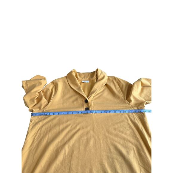 J. Jill Pure Jill Yellow Basic Casual Stretch Soft Button Front Top Size 2X - Picture 9 of 11